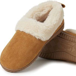 Dearfoams slippers women's clogs ladies x-large 11 12 extra large tan fleece new